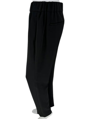 Brunello Cucinelli Black Tapered Pull-On Trousers with Side Pockets – US 8