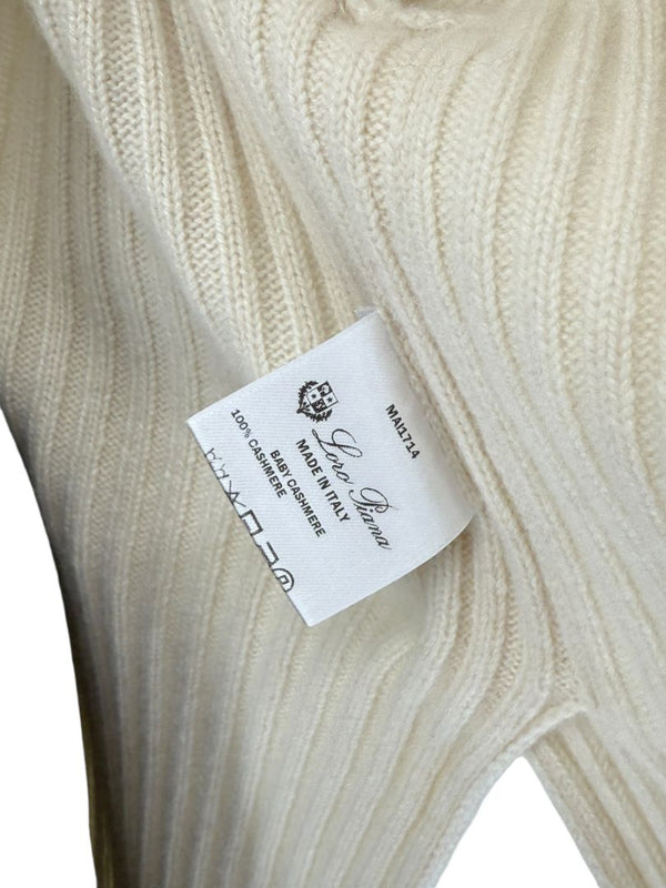 Loro Piana Beige Baby Cashmere Ribbed Open Cardigan – Size S