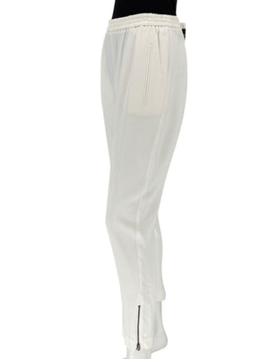 Stella McCartney Ivory Slim-Leg Pants with Ankle Zips – Size 44 (US 10)