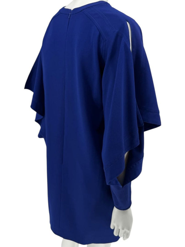 Pamella Roland Cobalt Blue Cape Sleeve Shift Dress – Large