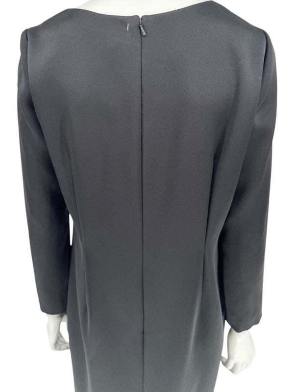 Pamella Roland Black Asymmetric Neckline Gown – Large