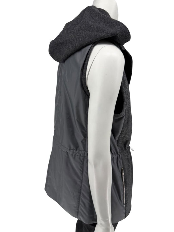 Lafayette 148 New York Charcoal Hooded Vest – Size M