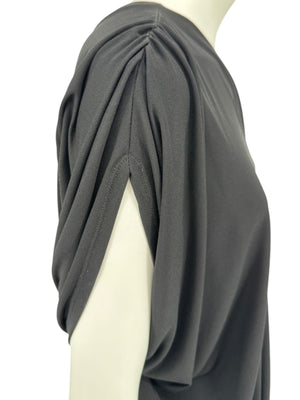 Lida Baday Black One-Shoulder Draped Top – Size XS