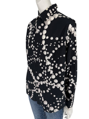 Craig Taylor Black & White Abstract Bubble-Print Long-Sleeve Shirt – Size XL