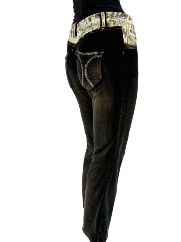 Custo Barcelona Women’s Black Corduroy Western-Inspired Denim-Style Pants – Size 4