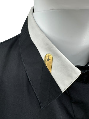 Givenchy Black Cotton Shirt with White Collar and Gold Collar Stays – Size FR 40