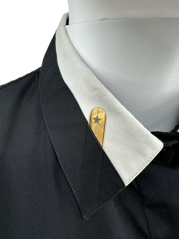 Givenchy Black Cotton Shirt with White Collar and Gold Collar Stays – Size FR 40