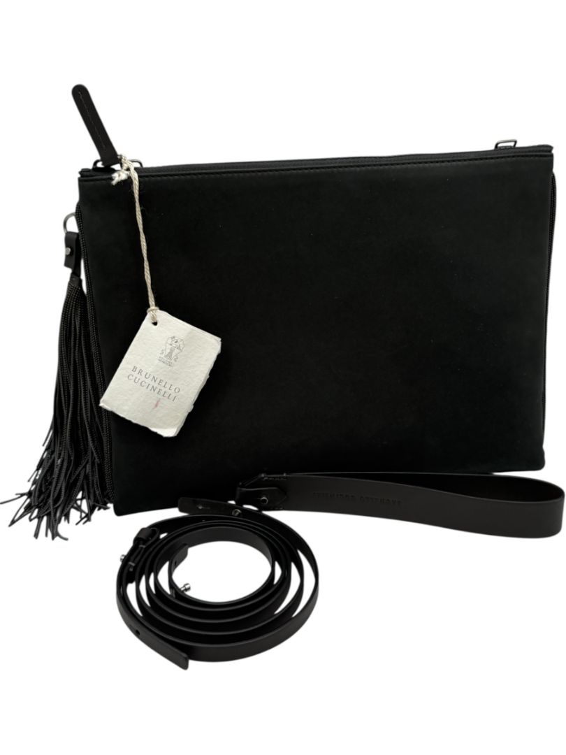 Brunello Cucinelli Suede Monili Clutch – Brand New With Tags – 8.5”H x 11.5”W