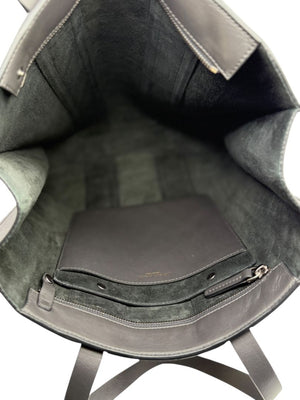 Brunello Cucinelli Graphite Gray Leather Tote with Monili Bead Trim