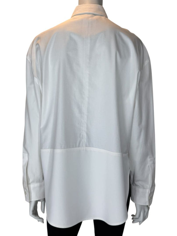 Balenciaga White Asymmetric Ruffle-Hem Shirt – Size IT 40 (US 6/8)