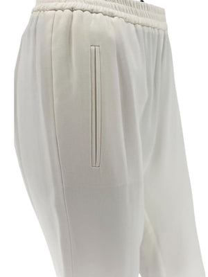 Stella McCartney Ivory Slim-Leg Pants with Ankle Zips – Size 44 (US 10)