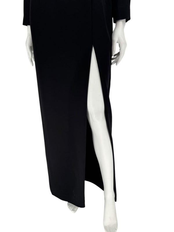 Pamella Roland Black Asymmetric Neckline Gown – Large