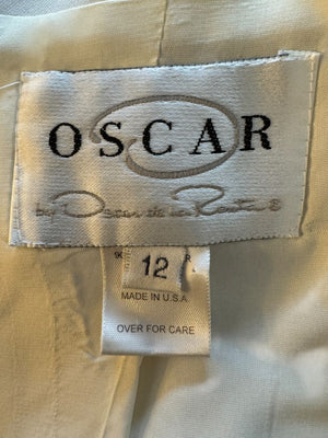 Oscar by Oscar de la Renta Greyish-White Two-Piece Suit – Size 12