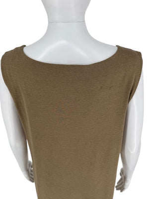 Piazza Sempione Taupe Sleeveless Knit Shift Dress – Size IT 46 (Made in Italy)
