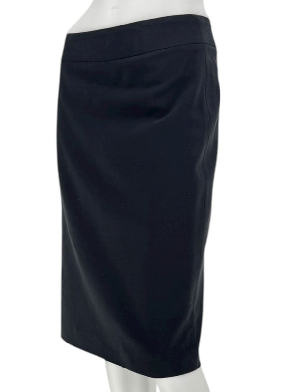 Armani Collezioni Black Virgin Wool Pencil Skirt – Size: 12