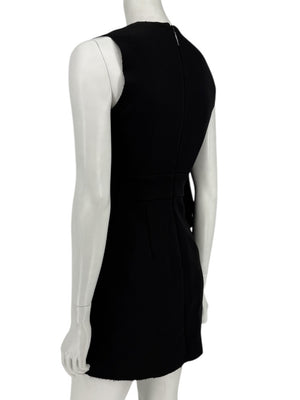 MSGM Women’s Black Sleeveless Ruffle-Trim Mini Dress – Size 38