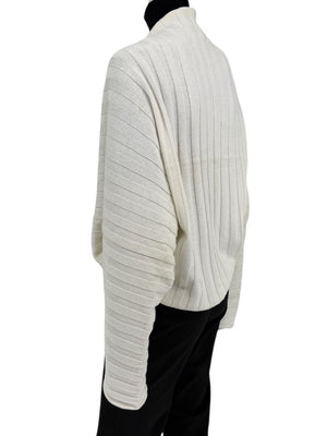 Shirin Guild Ivory Ribbed Knit Shrug
