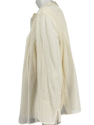 Akris Ivory Tank Camisole & Mesh Jacket Twin Set – Size US 16 (F 48 / D 46)