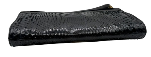 Jimmy Choo Navy Velvet & Snakeskin Chain Shoulder Bag