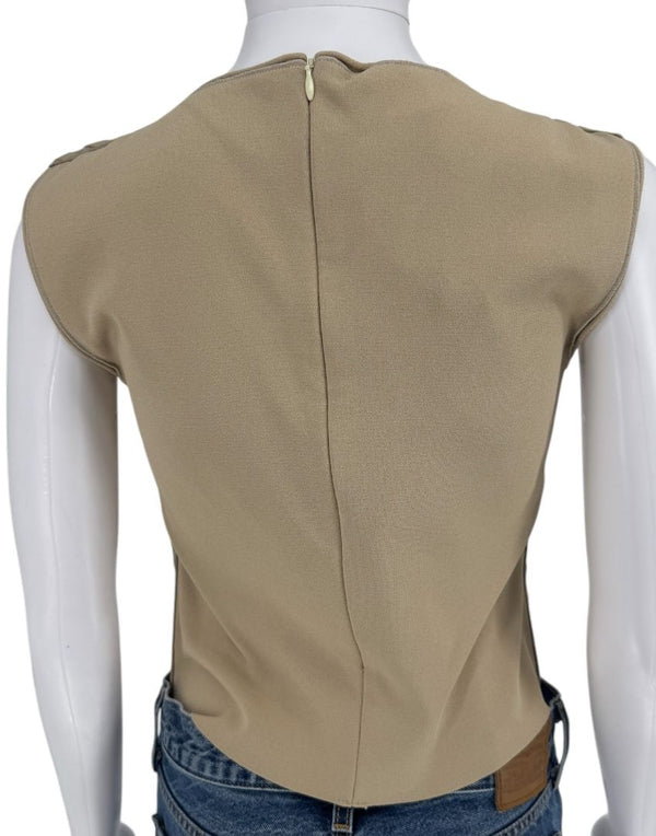 Les Copains Laser-Cut Leather Top – Size 42 – New with Tags