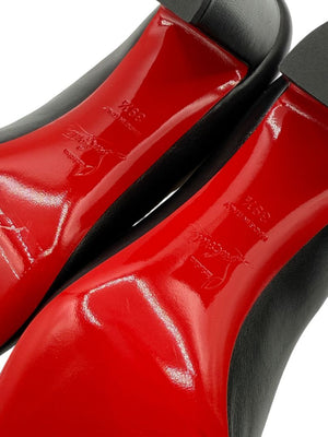 Christian Louboutin Black Leather & Patent Cap-Toe Pumps – Size 39.5