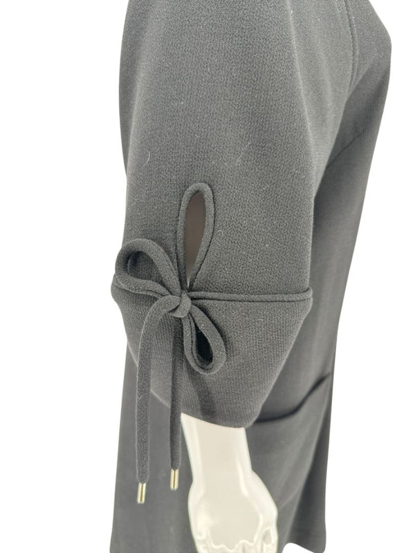 Lela Rose Black Wool-Blend Tie Sleeve Dress – Size 6