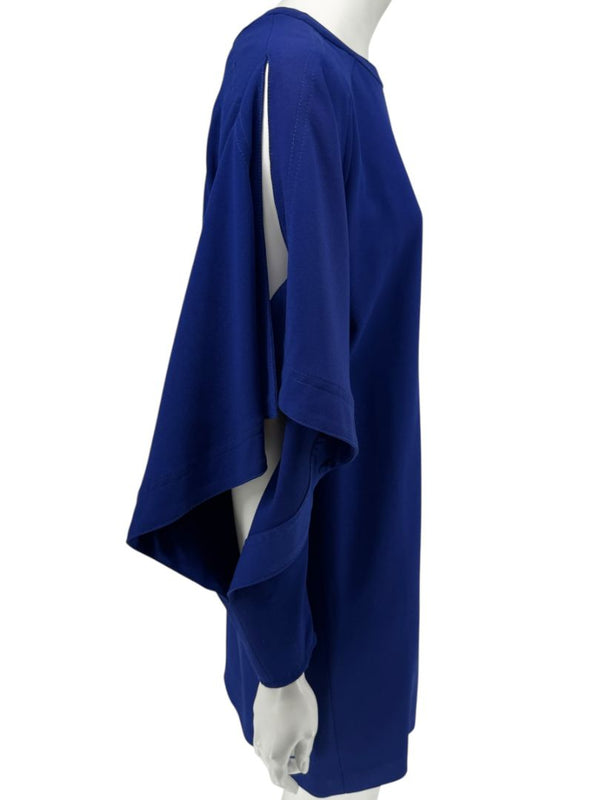 Pamella Roland Cobalt Blue Cape Sleeve Shift Dress – Large