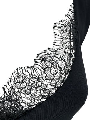 Lida Baday Black Sleeveless Midi Dress with Lace Trim – Size M
