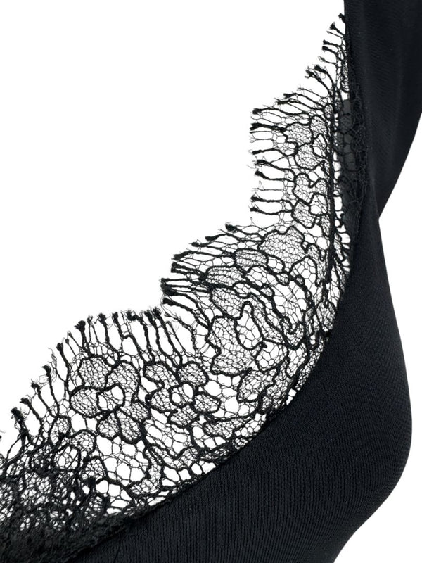 Lida Baday Black Sleeveless Midi Dress with Lace Trim – Size M