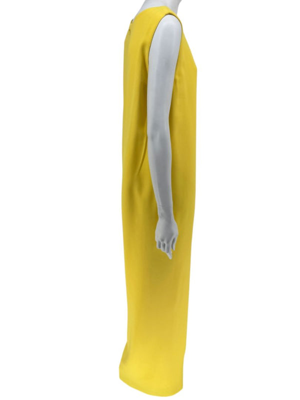 Pamella Roland Yellow Draped Overlay Jumpsuit – Large