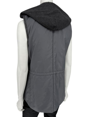 Lafayette 148 New York Charcoal Hooded Vest – Size M