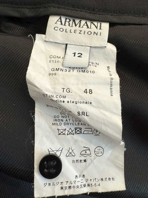 Armani Collezioni Black Virgin Wool Pencil Skirt – Size: 12