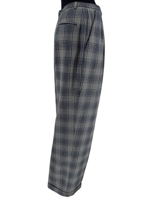 Oscar de la Renta Gray Plaid Wool Trousers – Size 14