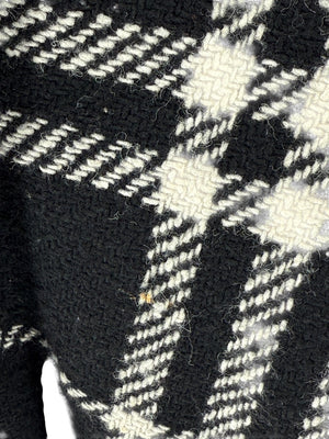 Burberry Women’s Black & White Plaid Wool Skirt – Size XS/S