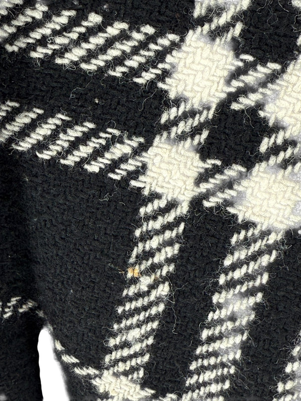 Burberry Women’s Black & White Plaid Wool Skirt – Size XS/S