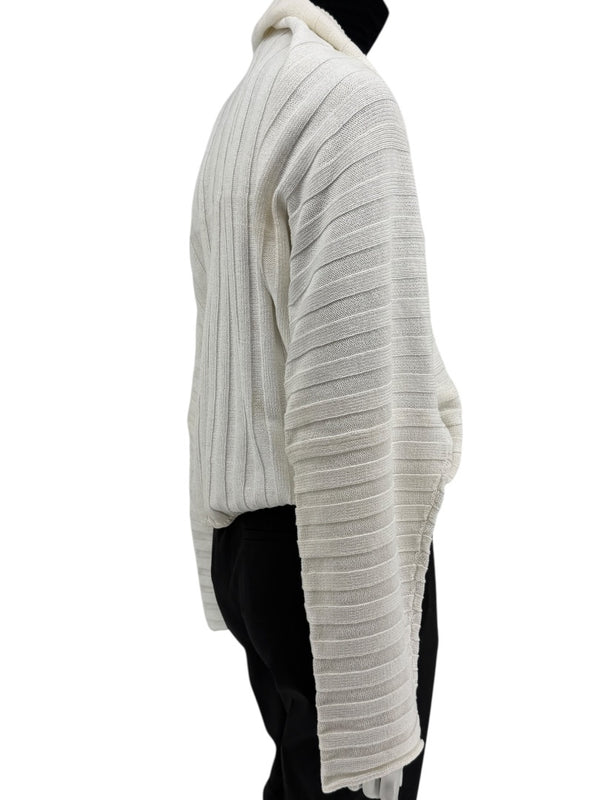 Shirin Guild Ivory Ribbed Knit Shrug