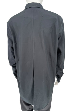 Givenchy Black Cotton Shirt with White Collar and Gold Collar Stays – Size FR 40