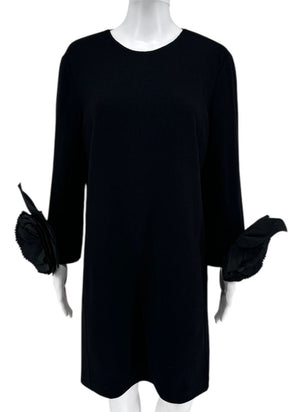 Oscar de la Renta Black Floral Cuff Mini Dress – Size 12 – NWT