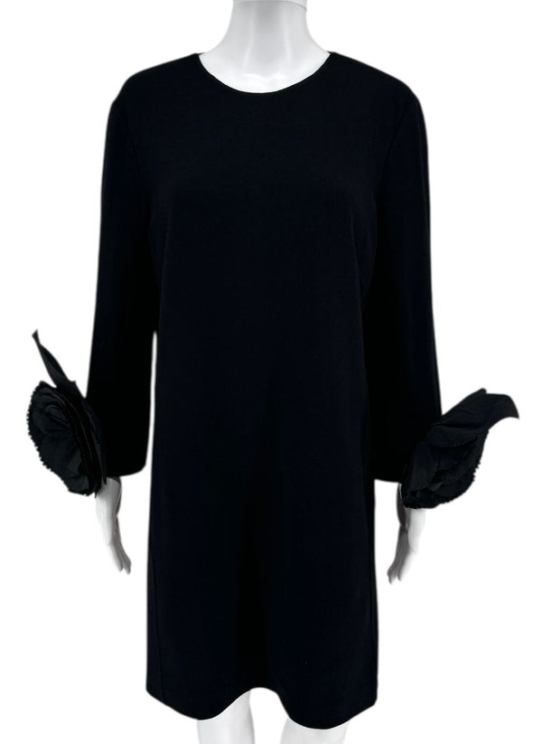 Oscar de la Renta Black Floral Cuff Mini Dress – Size 12 – NWT