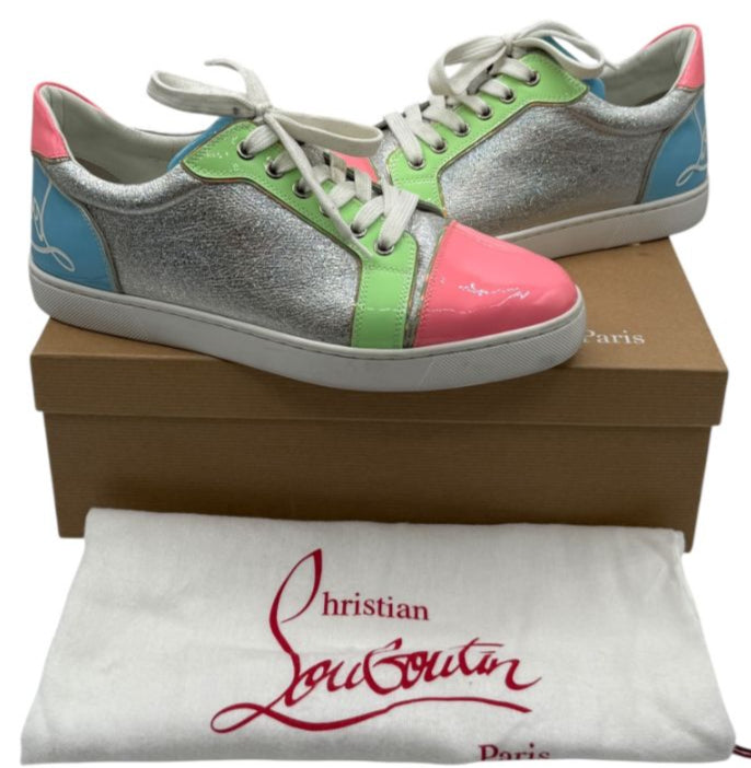 Christian Louboutin Vieira Fun Patent Leather Low-Top Sneakers – Size 39.5