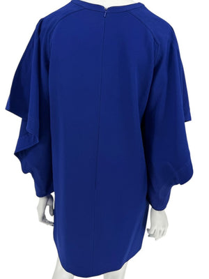 Pamella Roland Cobalt Blue Cape Sleeve Shift Dress – Large