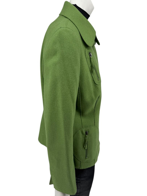 Akris Punto Green Wool-Angora Moto Jacket – Size 12