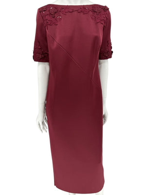 Pamella Roland Burgundy Embellished 2-Piece Set – Large