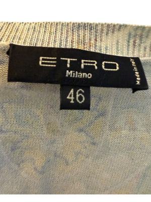 Etro Milano Multicolor Paisley Silk Knit Top – Size 46 (IT)