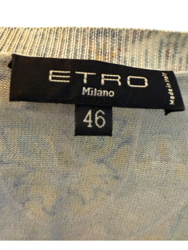 Etro Milano Multicolor Paisley Silk Knit Top – Size 46 (IT)
