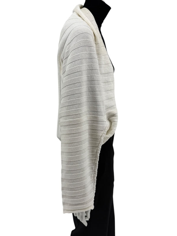 Shirin Guild Ivory Ribbed Knit Shrug