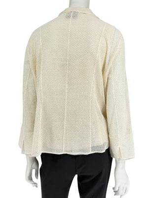 Akris Ivory Tank Camisole & Mesh Jacket Twin Set – Size US 16 (F 48 / D 46)