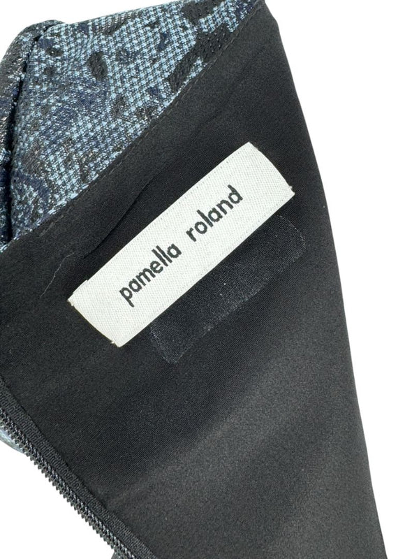 Pamella Roland Black/Blue Ombre 2 Piece Dress & Coat Set – Large