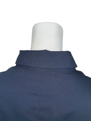 Lela Rose Navy Cotton Blend Puff Sleeve Shirt Dress – Size 12