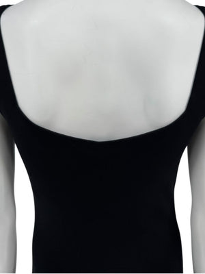 Lida Baday Black Sleeveless Midi Dress with Lace Trim – Size M